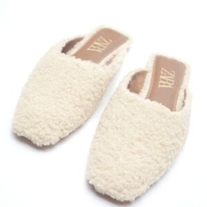 Zara Faux Shearling Mule